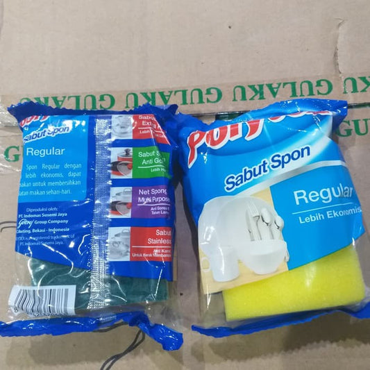 POLYTEX sponge 2 sisi kuning dan hijau spons busa cuci piring
