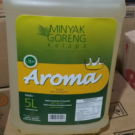 minyak goreng kelapa AROMA 5lt mirip barco bening murah