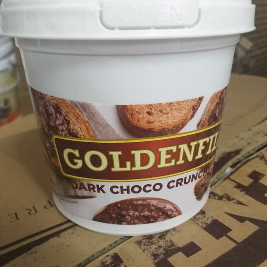 GOLDENFILL DARK chococrunchy 1kg selai coklat hitam dengan malt gurih