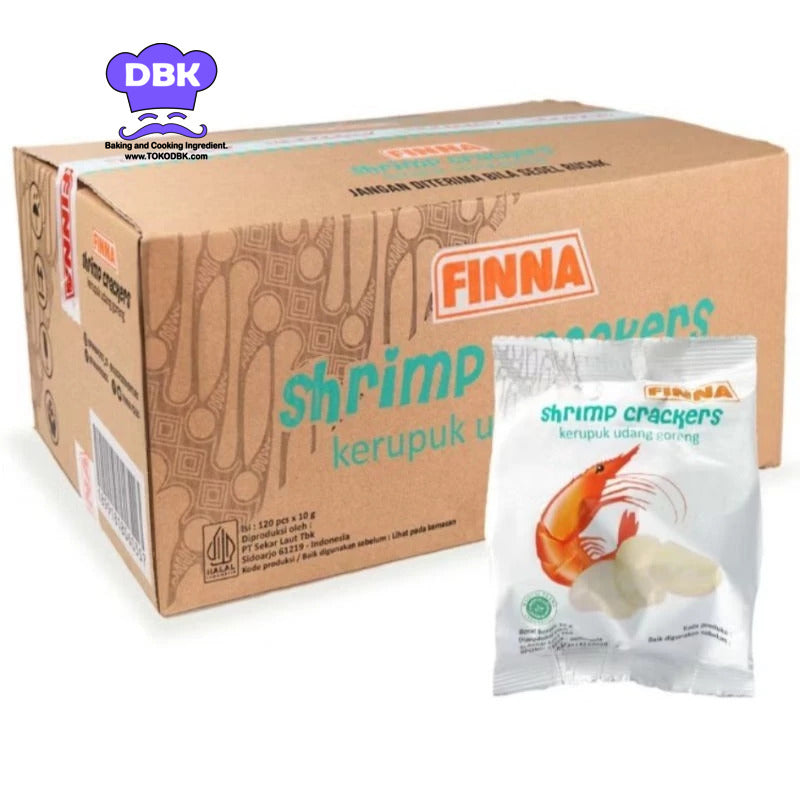 120 pcs Kerupuk Udang Finna 10gr Shrimp cracker Praktis Tanpa Digoreng, Tahan Lama, Kemasan Ekonomis kerupuk katering nasi box