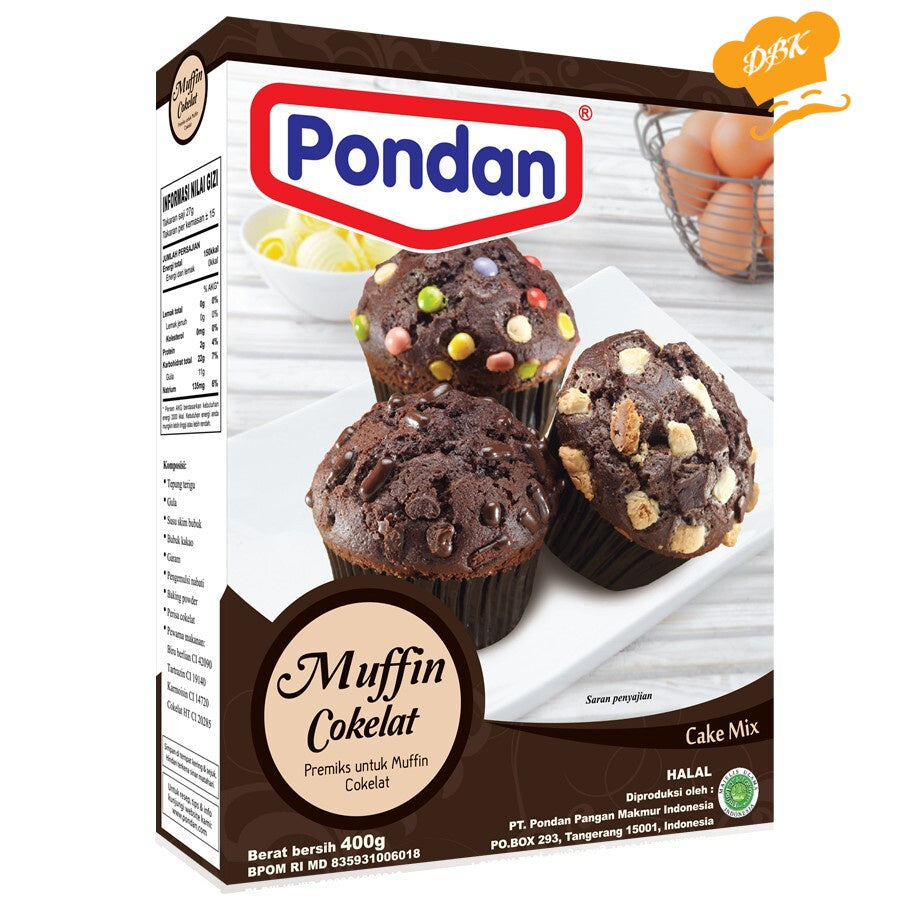 Pondan Muffin Cokelat 400g tepung premix