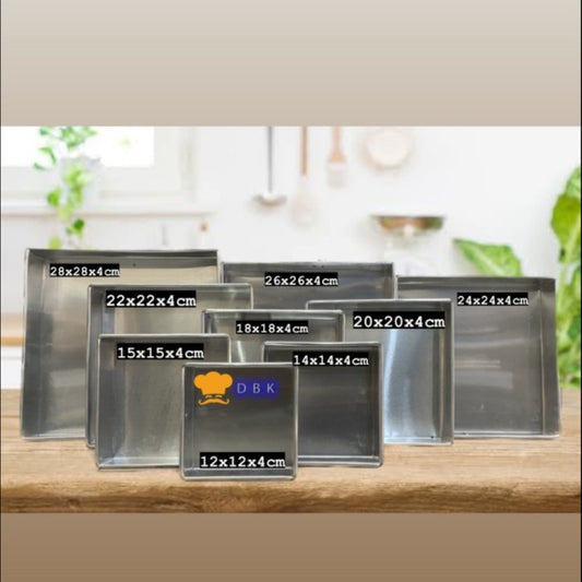 Loyang Kue Kotak Persegi Oven kering Nampan Bolu tinggi 4cm anti karat