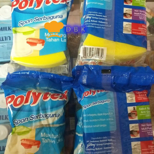 POLYTEX SPON 1pcs multifungsi awet cuci piring sabut spon kuning saja