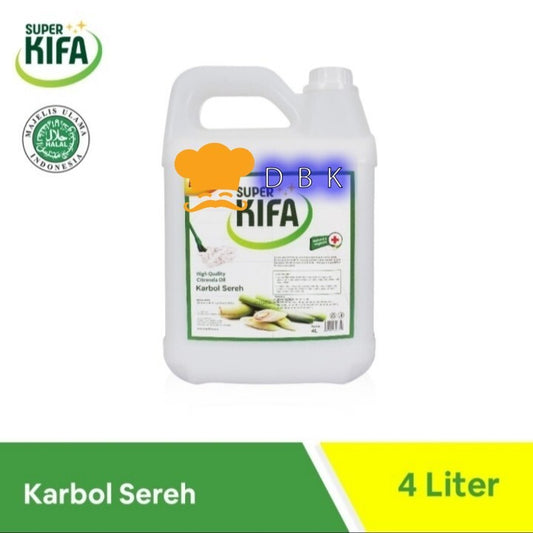 SUPER KIFA pembersih lantai KARBOL SEREH & original 4 lt dirigen