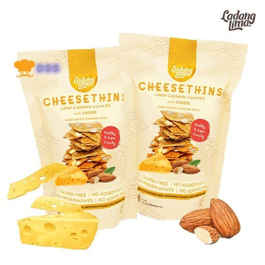 Ladang Lima Cheesethins 80 gr biskuit keju Cemilan makanan Sehat