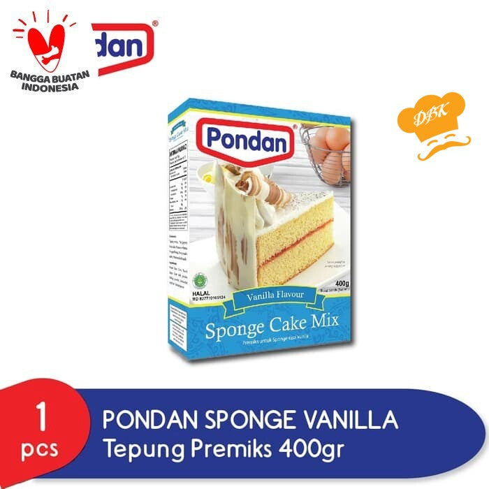 Pondan Premiks Vanilla Sponge Cake / tepung Premix / Instant 400g