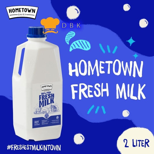 Hometown 2ltr Fresh milk susu segar diamond bukan UHT