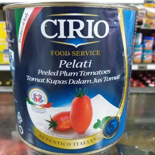 cirio tomato peeled 2.5kg pelati tomat kupas dalam jus tomat dbk