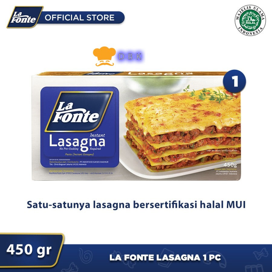 La Fonte Lasagna 450gr LaFonte Instant Lasagna/Lembar Kulit Pasta