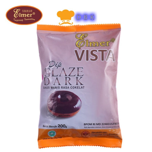 Elmer Dip Glaze dark / Glaze Donat / Topping Donat 200 gr