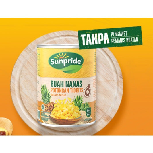 Sunpride Nanas Potongan Tidbits 567gr buah nanas kaleng