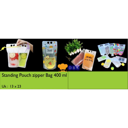 STANDING POUCH 500ml 10pcs Drinkpack ziplock Juice PLASTIK KEMASAN CAIRAN
