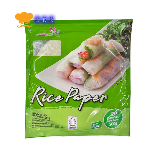 rice paper bulat kotak 100gr 200gr kulit beras lumpia salad vietnam halal java super food