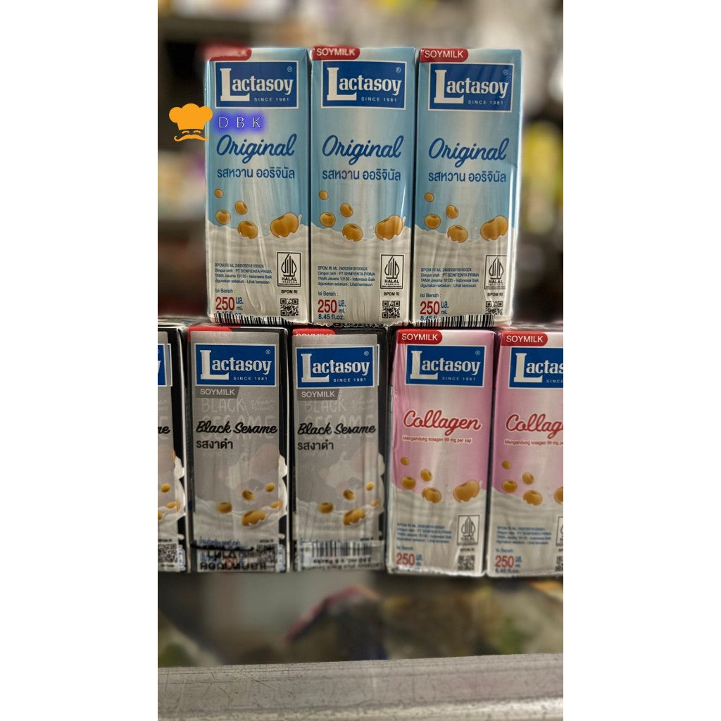 LACTASOY Laktasoy Soymilk Susu Soya 250ml collagen black sesame original susu kedelai import