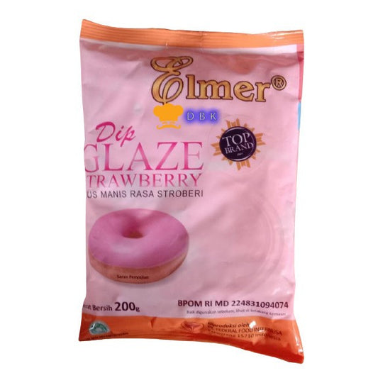 Elmer Dip Glaze strawberry / Glaze Donat / Topping Donat 200 gr
