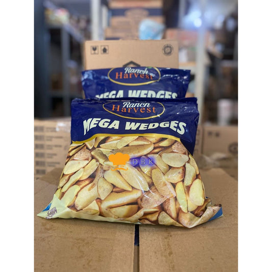 Ranch Harvest Mega Wedges Fries 1kg, Kentang Goreng Wedge Cut Halal