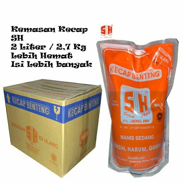 Kecap Manis Benteng SH 2 liter khas tangerang refill pouch hemat