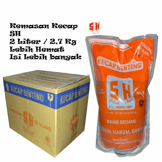 Kecap Manis Benteng SH 2 liter khas tangerang refill pouch hemat