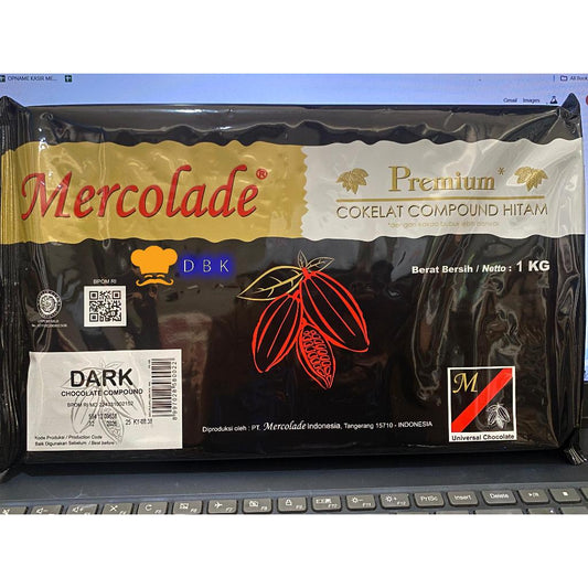 MERCOLADE PREMIUM DARK Chocolate Compound 1 KG Cokelat Coklat Hitam