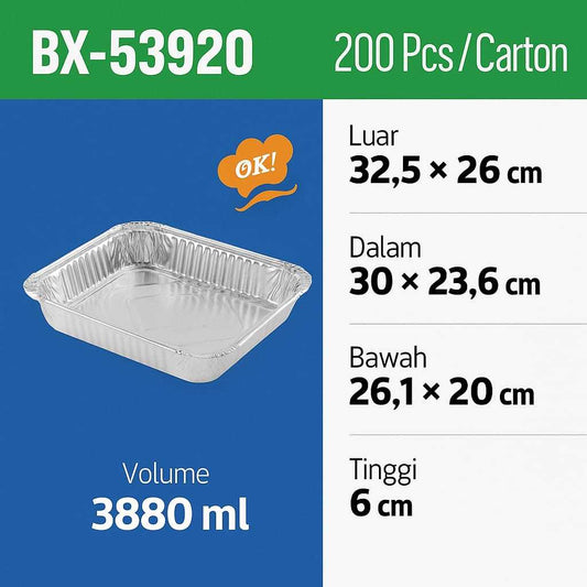 ALUMINIUM TRAY BX-53920 - WADAH ALUMINIUM FOIL TRAY - BX 53920