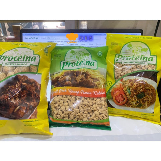 Proteina Protein Nabati Soy Meat Daging nabati Cincang Vegan 250gr size L - LS - LX