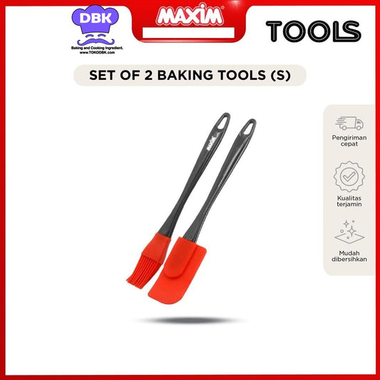 2pcs Set Spatula / Sutil & Kuas Nylon Tahan Panas S Maxim Tools Baking Tools