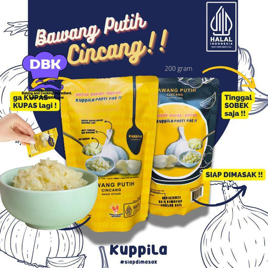 Bawang Putih Cincang dalam Minyak 200gr Kuppila garlic cutting