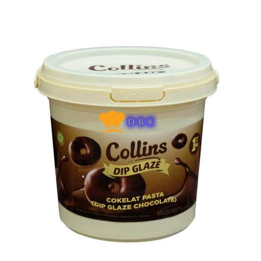 Collins Dip Glaze 1 Kg DARK Toping Donat | Donut Topping HALAL