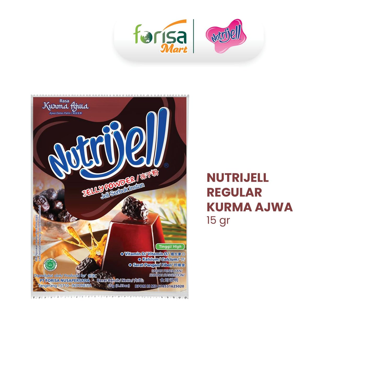 Nutrijell Reguler Kurma Ajwa 15gr dates powder jelly
