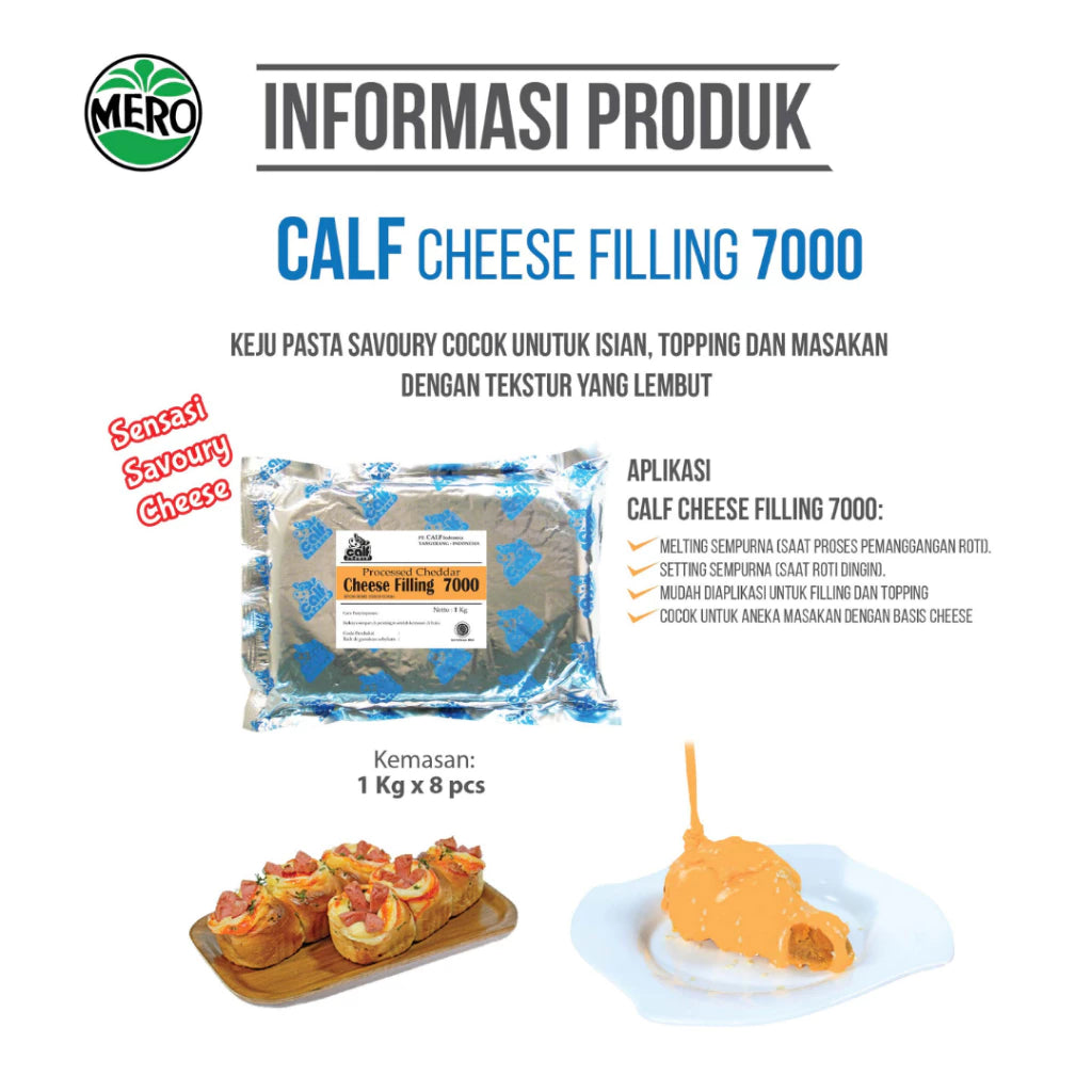 Calf Cheese Filling 7000 Cheddar Saus Keju gurih Savoury 1Kg Processed Cheese Filling 1 Kg