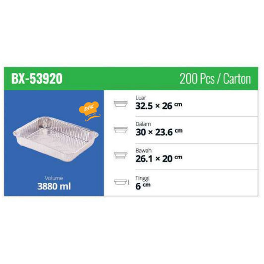 ALUMINIUM TRAY BX-53920 - WADAH ALUMINIUM FOIL TRAY - BX 53920