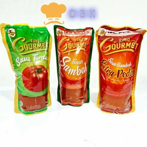 EURO GOURMET SAUS TOMAT dan saus EXTRA SAMBAL 1 KG sauce