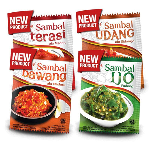 [PACK] BAMBOE sambal 10 x 15gr terasi medan bawang ijo udang