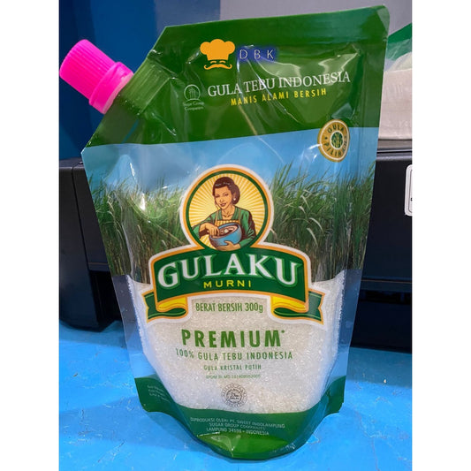 GULAKU PREMIUM HIJAU (POUCH) 300 GRAM / GULA PASIR MURNI