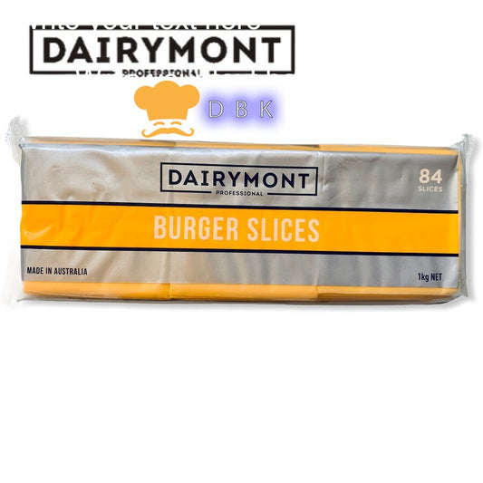 DAIRYMONT burger slice 1kg red cheddar keju slice